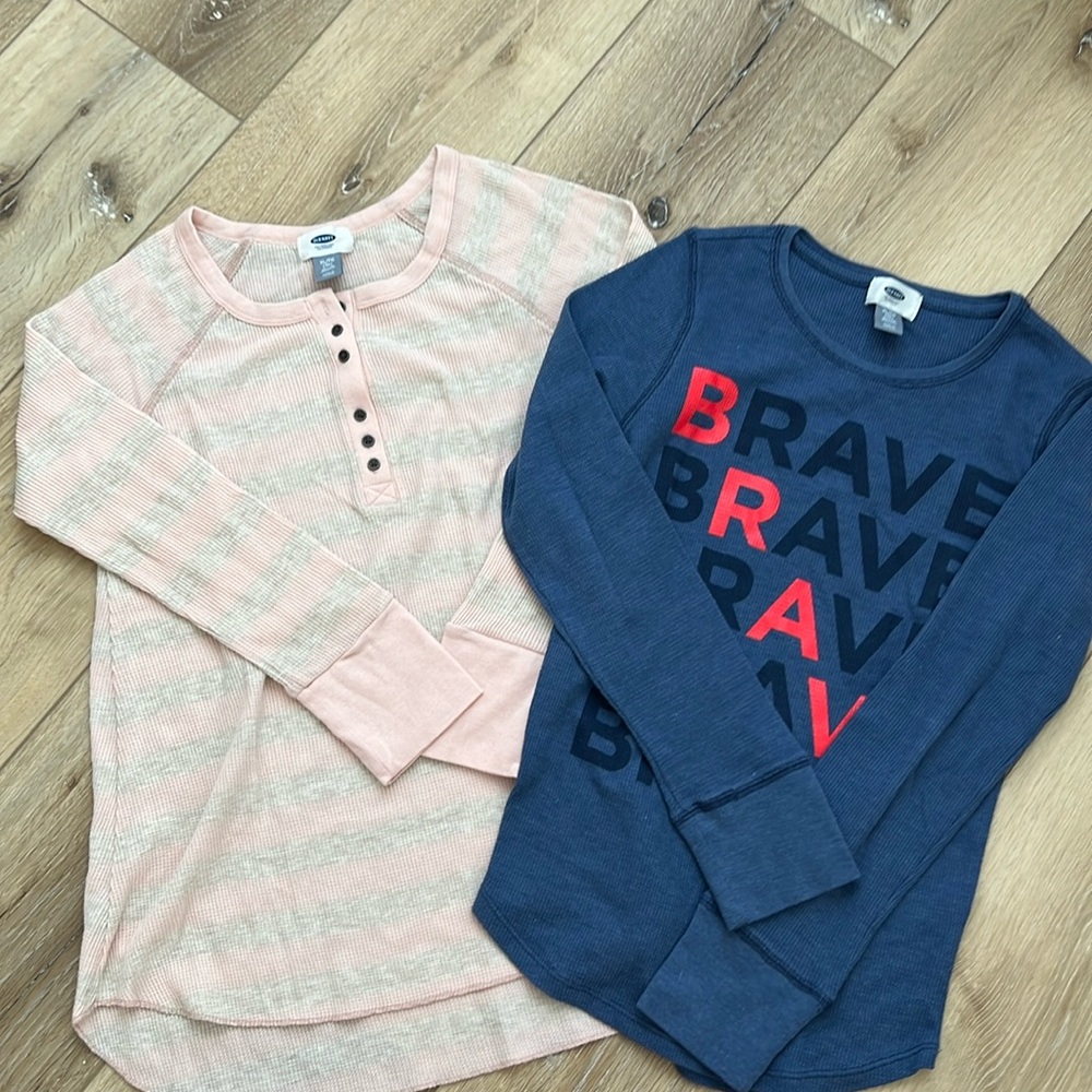 💚BUY 3 for $15💚 💚Bulk of 2 Old Navy Girls Waffle Knit long sleeve size XL bundle